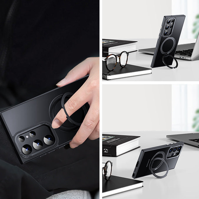 Suitable For Samsung S23 Series Phone Case 360 Rotating Magnetic Suction Bracket Protective Case