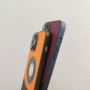 New Color-Blocked Leather Magnetic Phone Case For iPhone15 Series