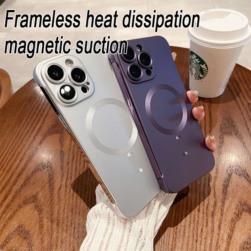 Lens Film All-inclusive Frameless Magnetic Phone Case For iPhone 14/15 Series