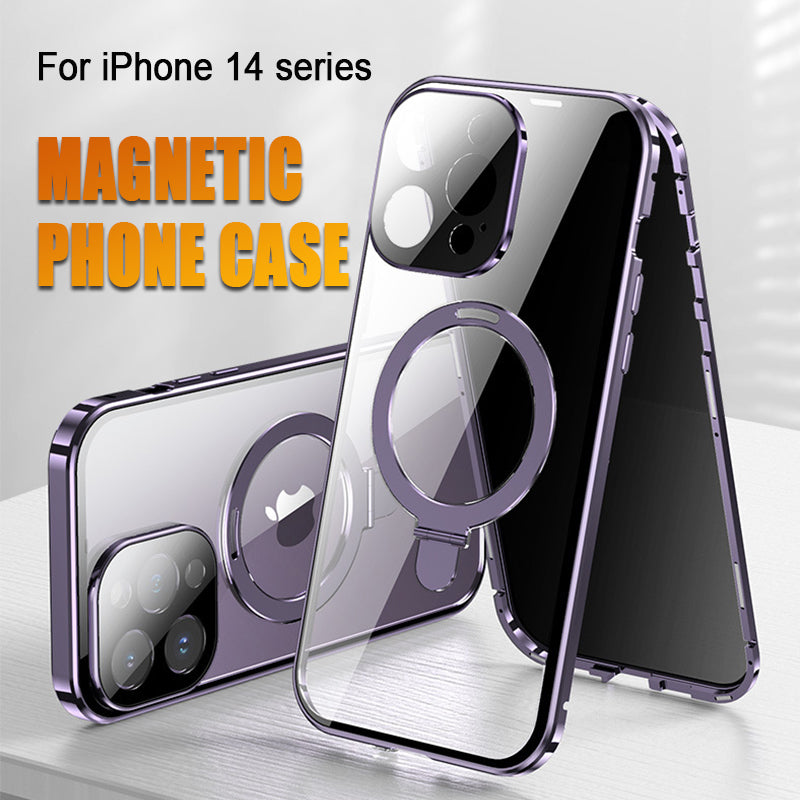 Double-sided Magnetic Suction Bracket Mobile Phone Case For iPhone 14/15