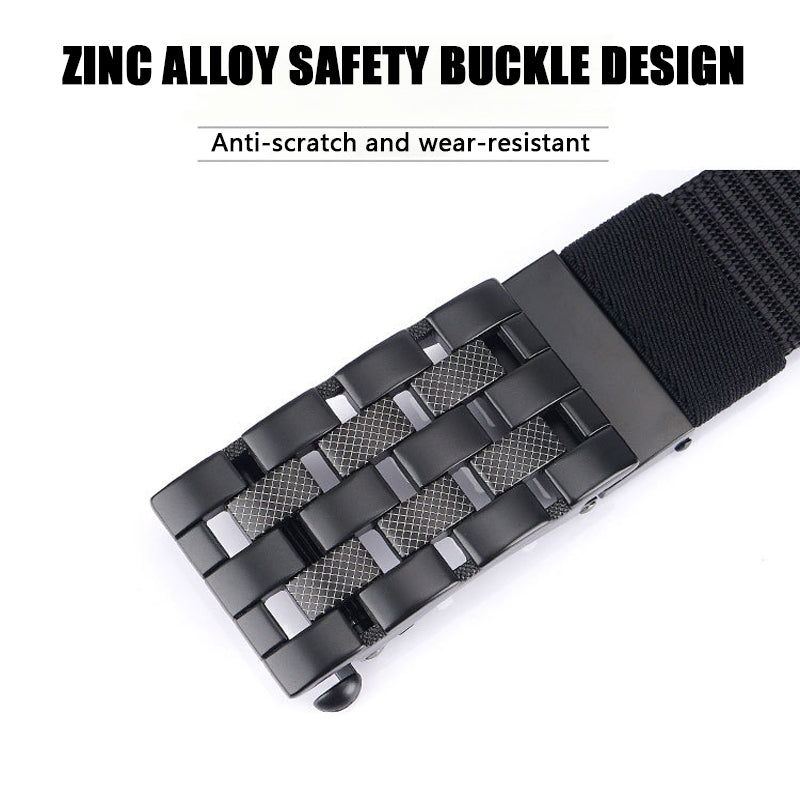 Canvas Automatic Buckle Belt Braided Nylon Men