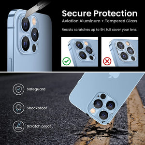 Camera lens protective film, compatible with iPhone 15 series, metal tempered glass back screen protective film