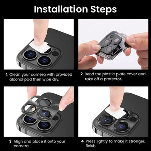 Camera lens protective film, compatible with iPhone 15 series, metal tempered glass back screen protective film