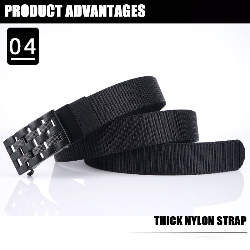 Canvas Automatic Buckle Belt Braided Nylon Men