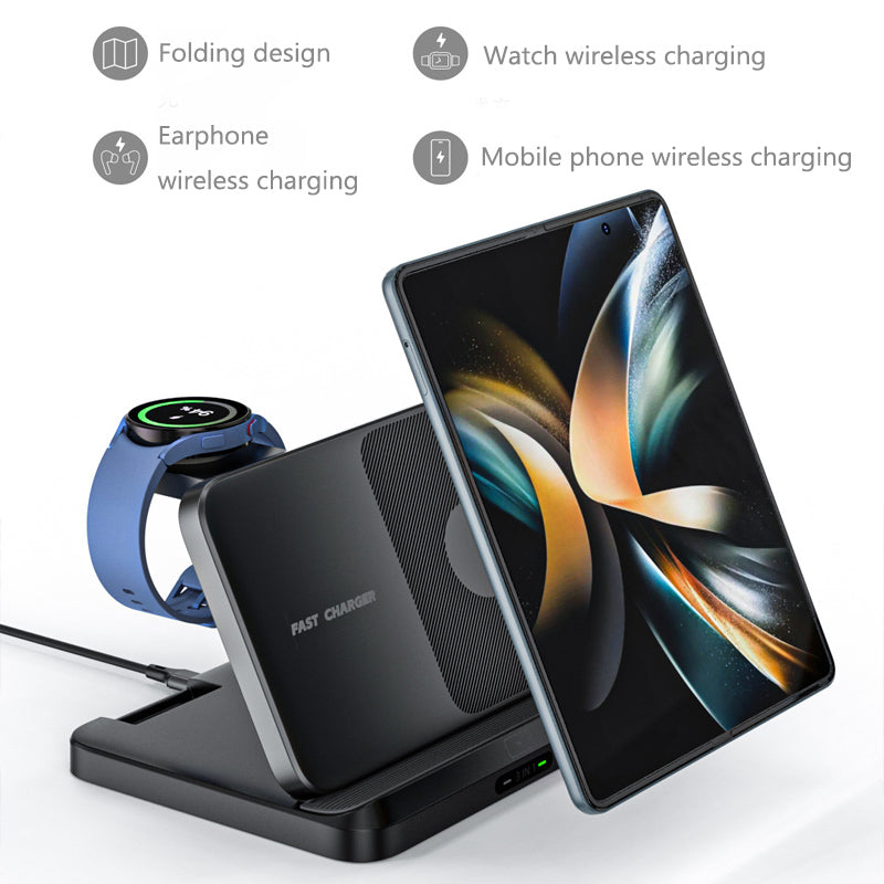 Foldable 3-In-1 Wireless Charging For Samsung FOLD Series Apple Mobile Phones