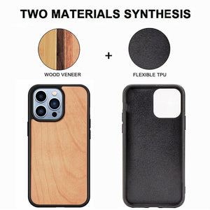 Suitable For iPhone13 Solid Wood Anti-Fall Mobile Phone Case
