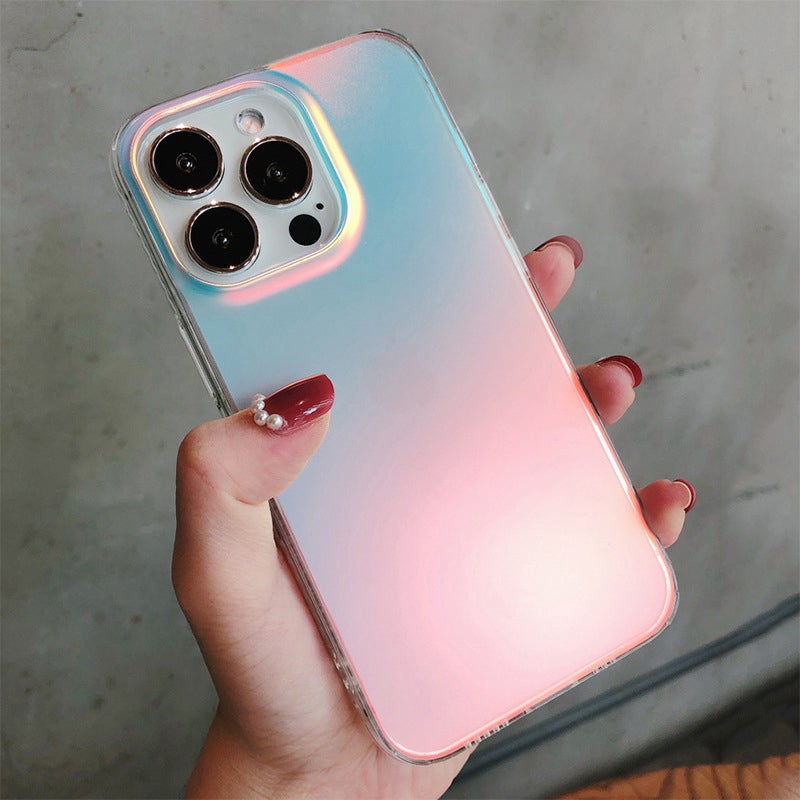 Suitable For iPhone13 Laser Gradient Colorful Aurora Frosted Phone Case