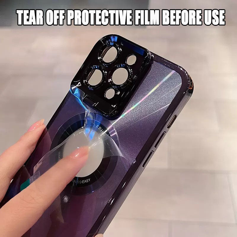 Magnetic Suction Frosted Electroplating Missing Label Invisible Bracket For iPhone 14/15 Phone Case