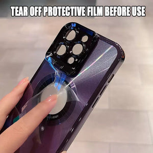 Magnetic Suction Frosted Electroplating Missing Label Invisible Bracket For iPhone 14/15 Phone Case
