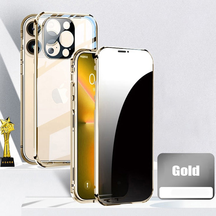 Anti-Peeping and HD Magnetic Double Sided Tempered Glass Case for iPhone 15 Series