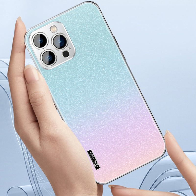 Suitable For iPhone13 Crystal Sand Craft Stainless Steel Mobile Phone Case