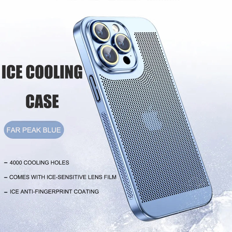 Electroplated heat dissipation mesh phone case suitable for iPhone series