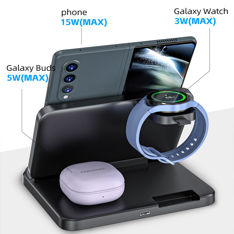 Foldable 3-In-1 Wireless Charging For Samsung FOLD Series Apple Mobile Phones