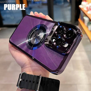 Magnetic Suction Frosted Electroplating Missing Label Invisible Bracket For iPhone 14/15 Phone Case