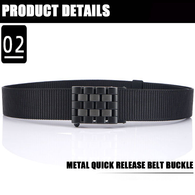 Canvas Automatic Buckle Belt Braided Nylon Men