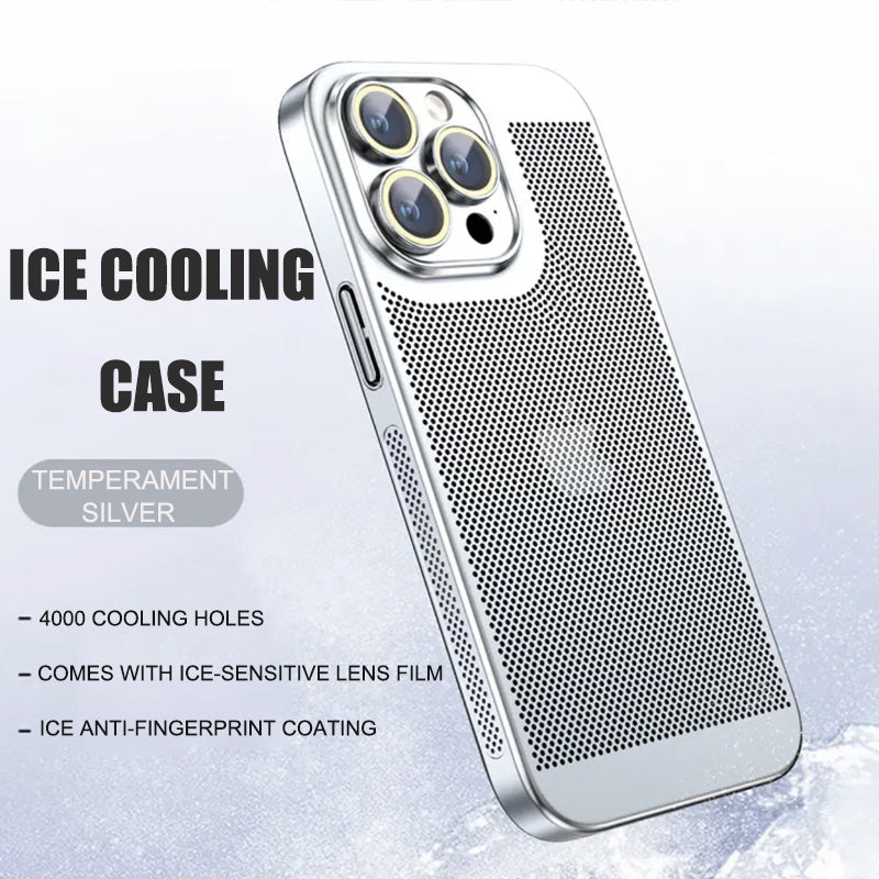 Electroplated heat dissipation mesh phone case suitable for iPhone series