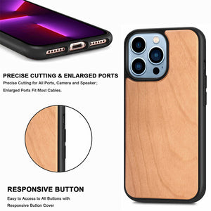 Suitable For iPhone13 Solid Wood Anti-Fall Mobile Phone Case
