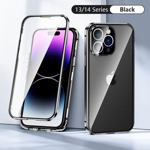 Anti-Peeping and HD Magnetic Double Sided Tempered Glass Case for iPhone 15 Series