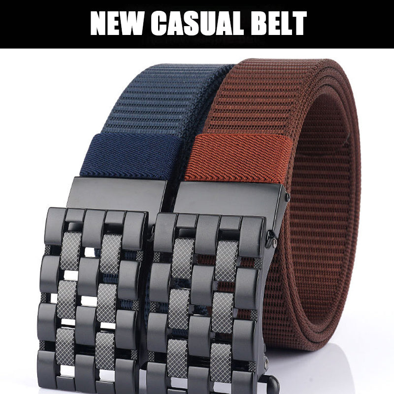 Canvas Automatic Buckle Belt Braided Nylon Men