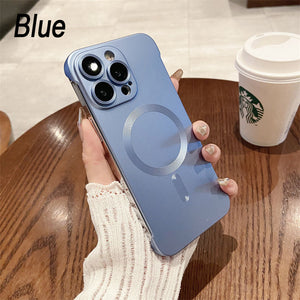 Lens Film All-inclusive Frameless Magnetic Phone Case For iPhone 14/15 Series