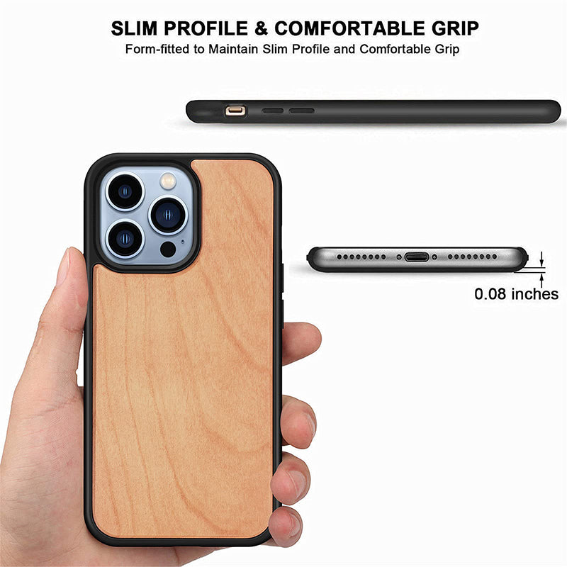 Suitable For iPhone13 Solid Wood Anti-Fall Mobile Phone Case
