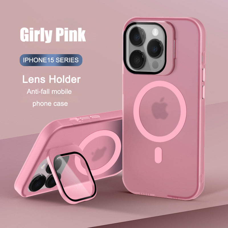 Suitable For iPhone 15 Series Anti-fall Protective Cover, Soft-touch Goggle Holder, Magnetic Phone Case