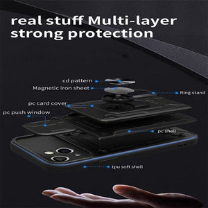 Suitable For iPhone13 Card Push Window Sergeant-Level Anti-Fall Mobile Phone Case