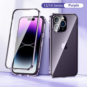 Anti-Peeping and HD Magnetic Double Sided Tempered Glass Case for iPhone 15 Series