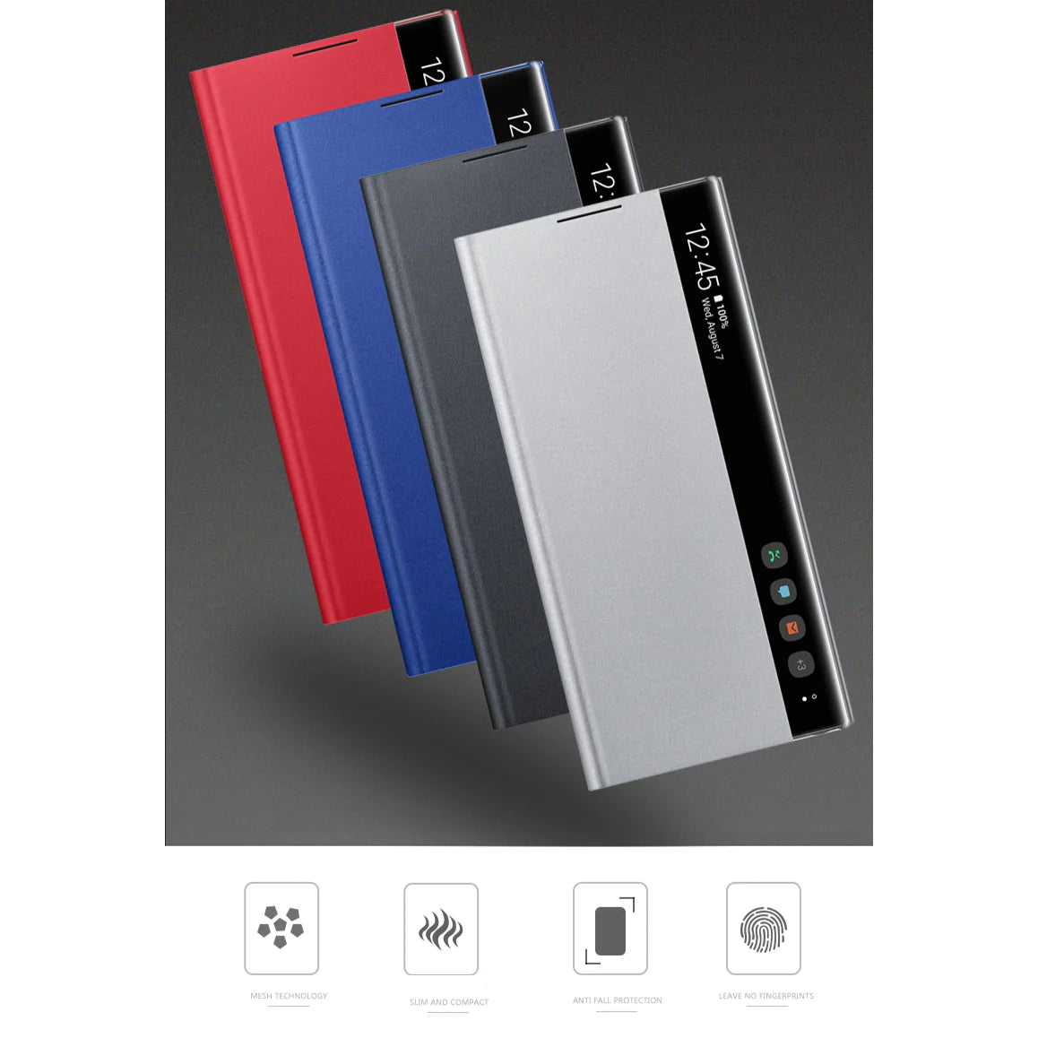 For Samsung Galaxy S25 Series Smart View Flip Leather Case