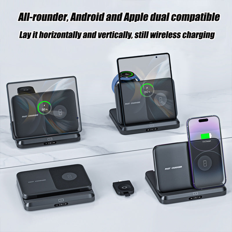 Foldable 3-In-1 Wireless Charging For Samsung FOLD Series Apple Mobile Phones
