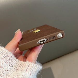 Suitable For Samsung S23 Mobile Phone Case Simple Retro All-inclusive Anti-fall Brown