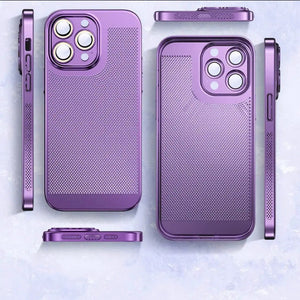 Electroplated heat dissipation mesh phone case suitable for iPhone series