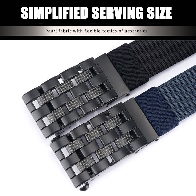 Canvas Automatic Buckle Belt Braided Nylon Men