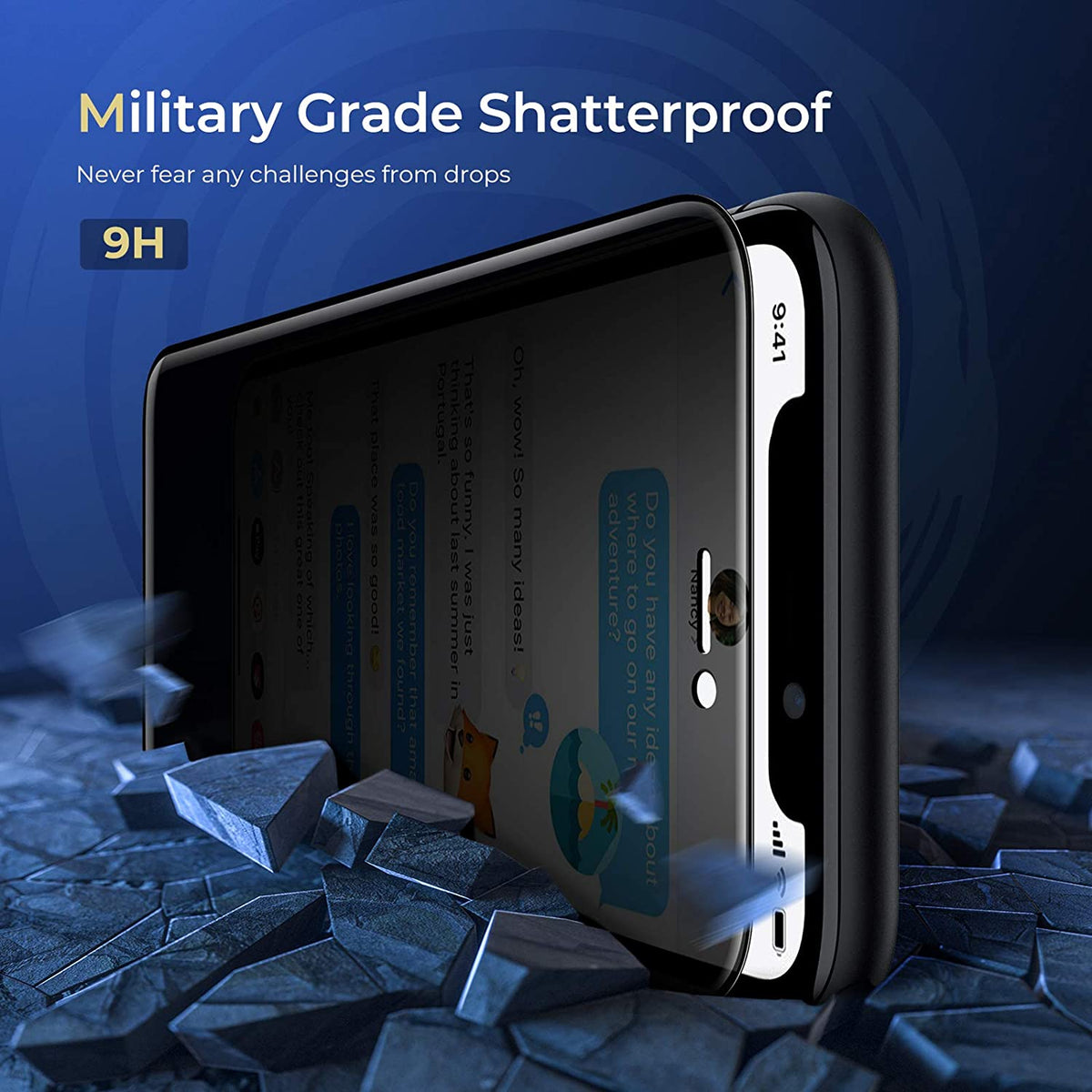 Mobile phone shockproof and anti-privacy screen protector suitable for ...