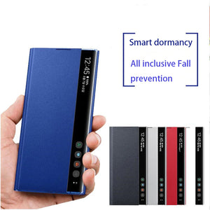 For Samsung Galaxy S25 Series Smart View Flip Leather Case