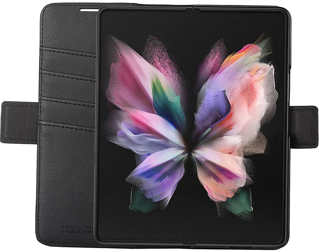 Suitable For Z Fold3 Folding Screen Pen Slot Pen Holder Business Leather Mobile Phone Holster