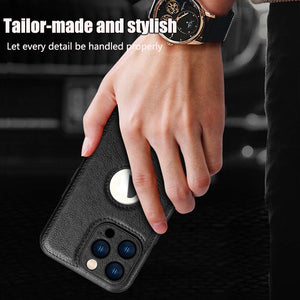High-End Simple Business Leather Mobile Phone Case Male IPhone14 Series