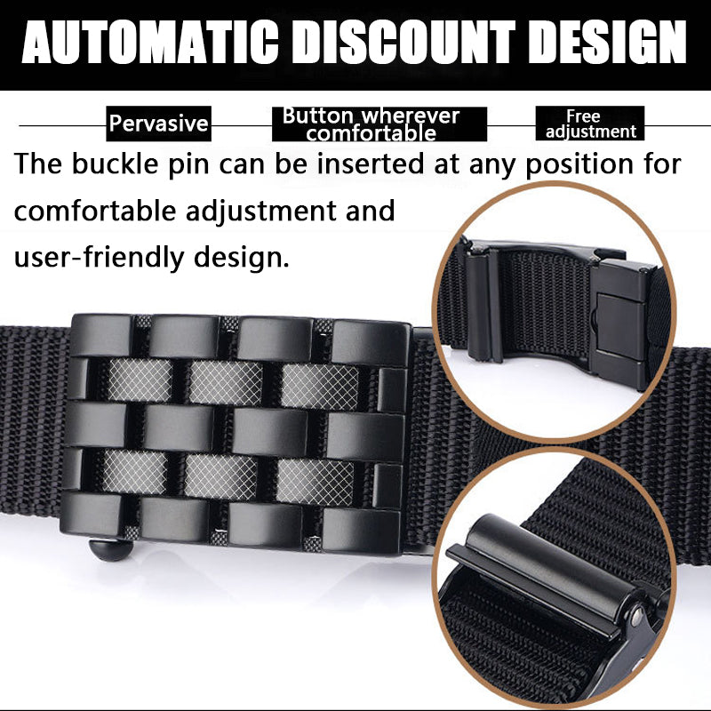 Canvas Automatic Buckle Belt Braided Nylon Men