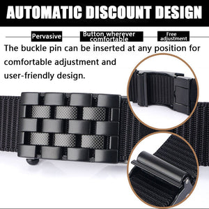Canvas Automatic Buckle Belt Braided Nylon Men