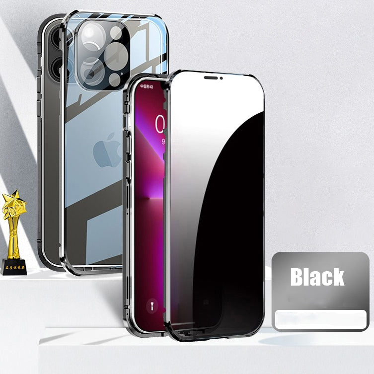 Anti-Peeping and HD Magnetic Double Sided Tempered Glass Case for iPhone 15 Series