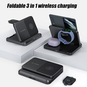 Foldable 3-In-1 Wireless Charging For Samsung FOLD Series Apple Mobile Phones