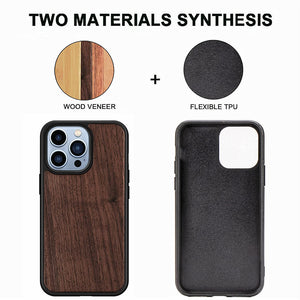 Suitable For iPhone13 Solid Wood Anti-Fall Mobile Phone Case