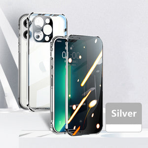 Anti-Peeping and HD Magnetic Double Sided Tempered Glass Case for iPhone 15 Series