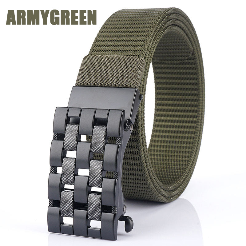 Canvas Automatic Buckle Belt Braided Nylon Men