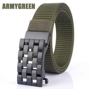 Canvas Automatic Buckle Belt Braided Nylon Men