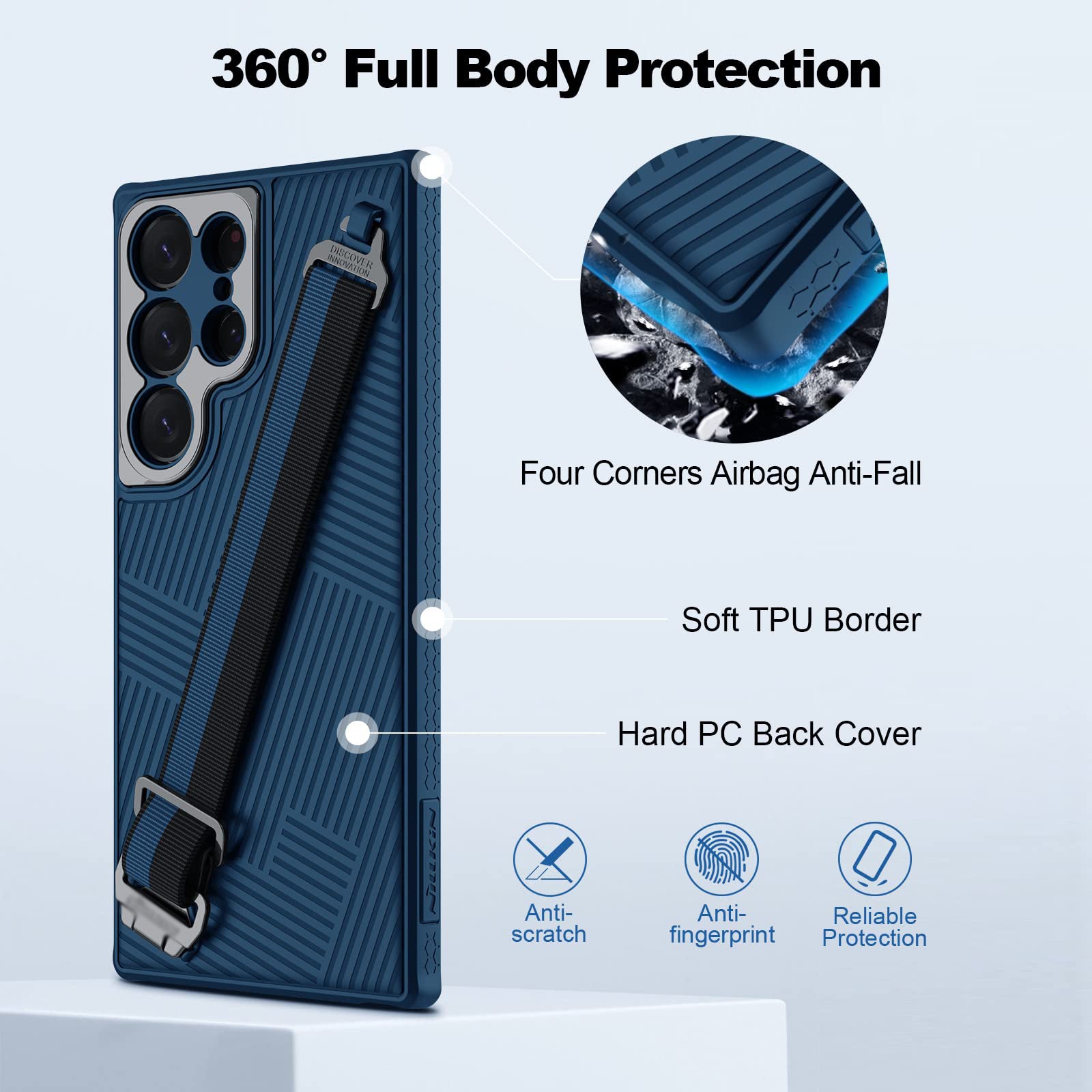 Suitable For Samsung Galaxy S23 Ultra Phone Case With Detachable Strap