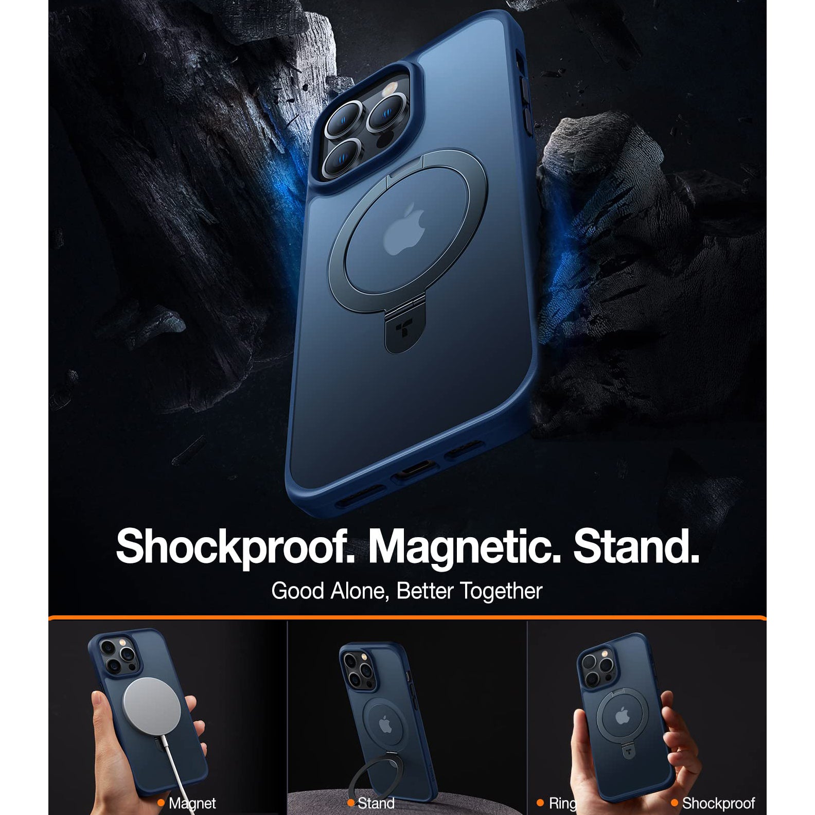 Suitable For iPhone 16 Series Invisible Bracket Skin Friendly Magnetic Phone Shell