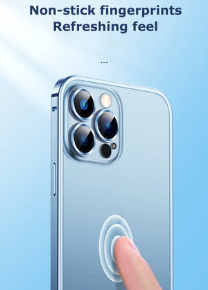 For iPhone15 Series Luban Buckle Metal Middle Frame/Frosted Back Panel/Lens All-Inclusive Mobile Phone Case