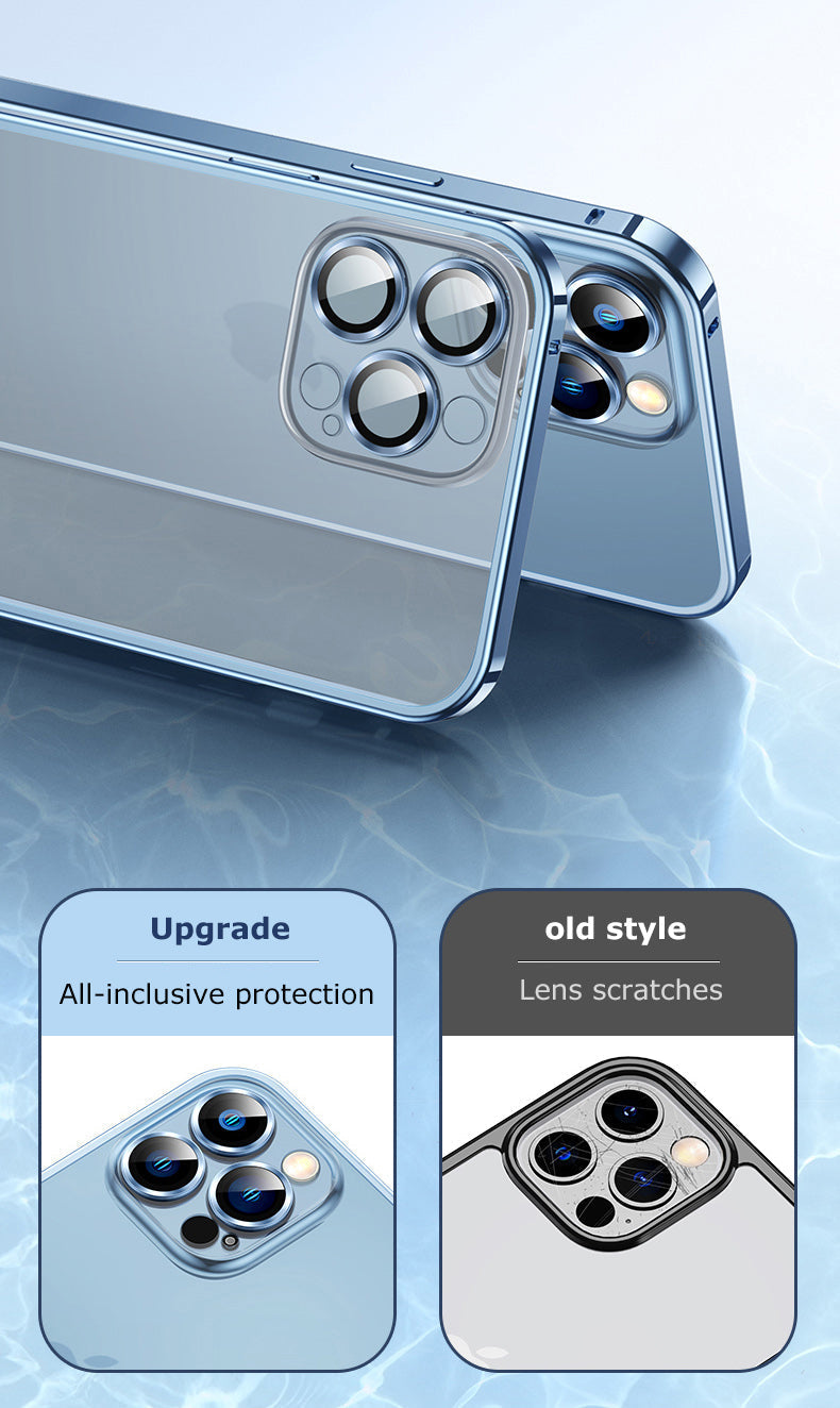 For iPhone15 Series Luban Buckle Metal Middle Frame/Frosted Back Panel/Lens All-Inclusive Mobile Phone Case