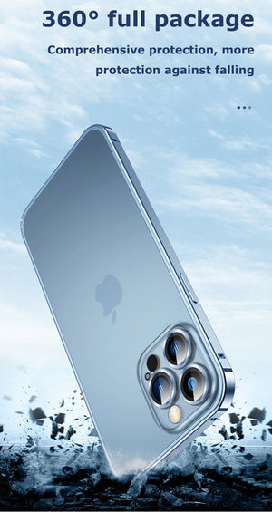 For iPhone15 Series Luban Buckle Metal Middle Frame/Frosted Back Panel/Lens All-Inclusive Mobile Phone Case